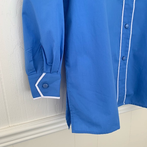 VTG Bob Mackie Wearable Art embroidered blue button down shirt size M - Picture 6 of 7